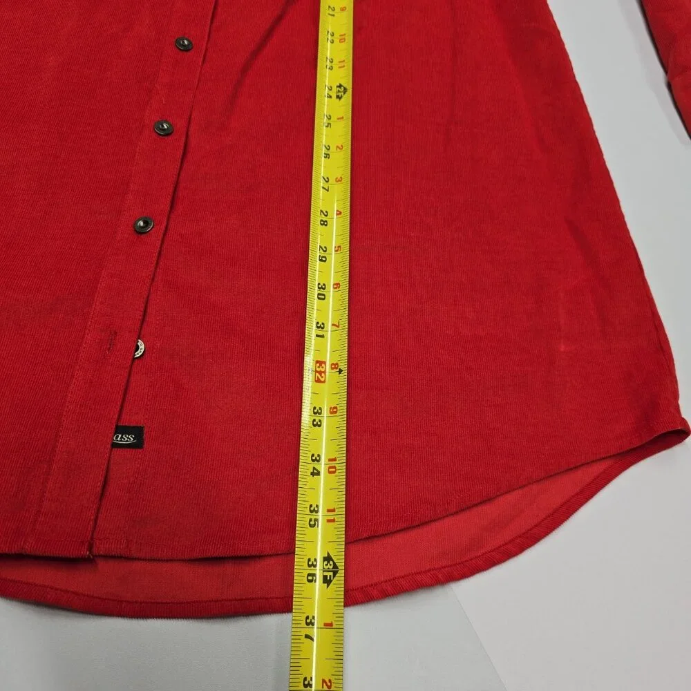 NWT G.H. Bass & Co. Red Corduroy Button-Up Shirt Dress - Medium - Picture 9 of 11